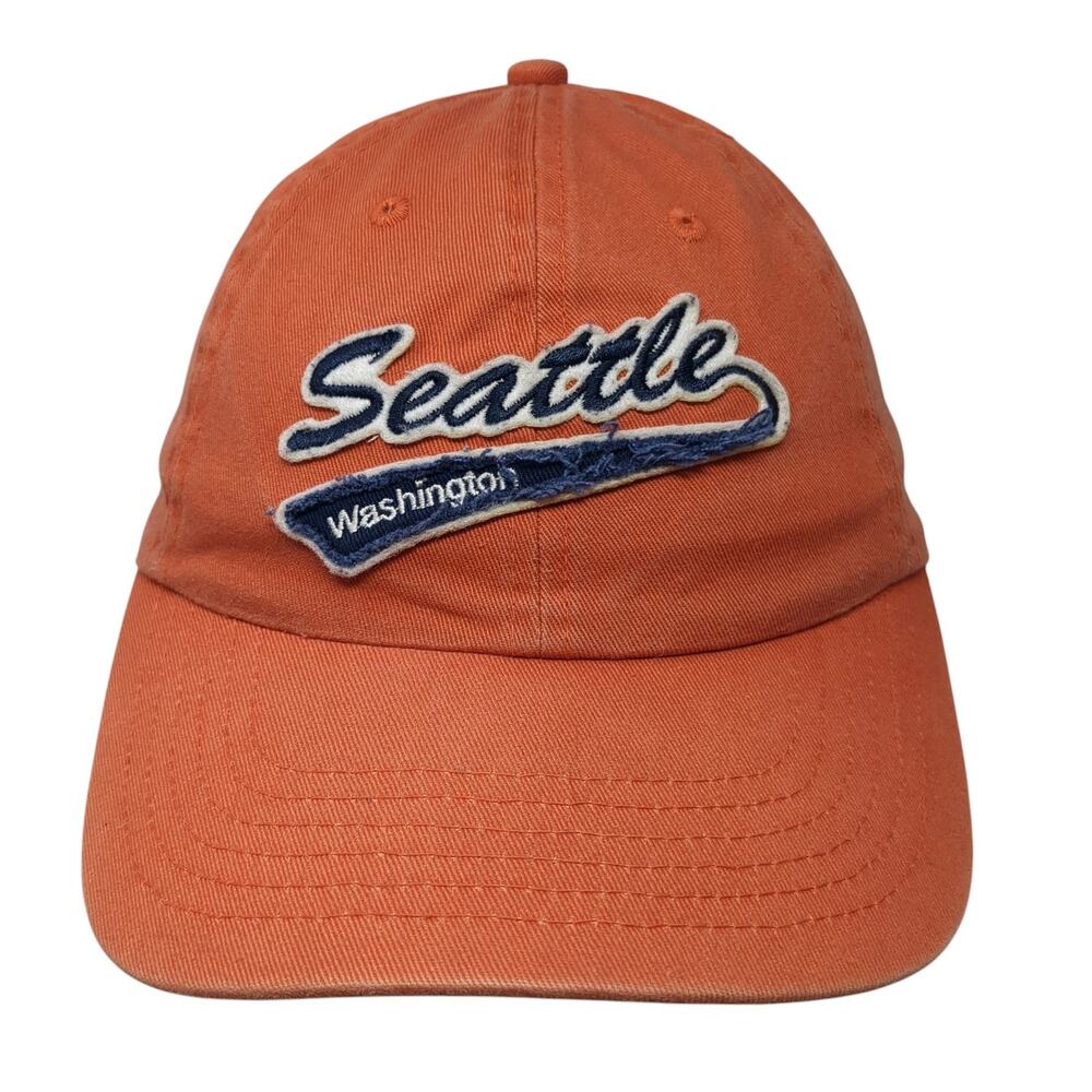 Seattle Washington Baseball Cap Orange OS Adjustable Embroidered Fahrenheit